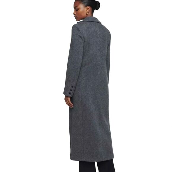 NWOT Reformation Wayne Coat Size Small Gray Wool Blend Long Line Single Breasted - Picture 3 of 11